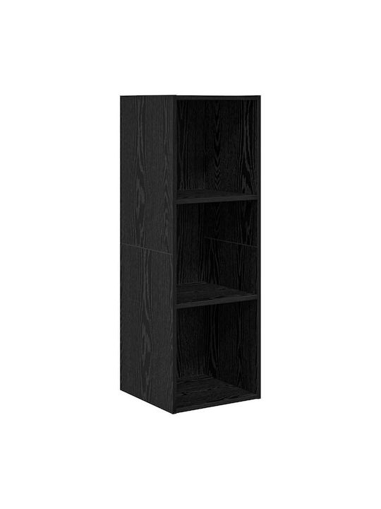 Wall Living Room Cabinet made of Particle Board Black Oak 37x37x107cm