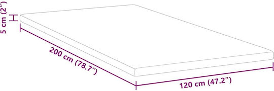 vidaXL Mattress Topper Half Double Polyester 120x200x5cm