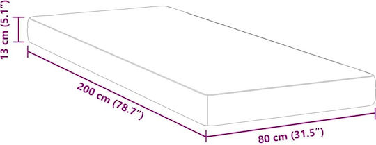 vidaXL Einzel Matratze Schaum 80x200x13cm