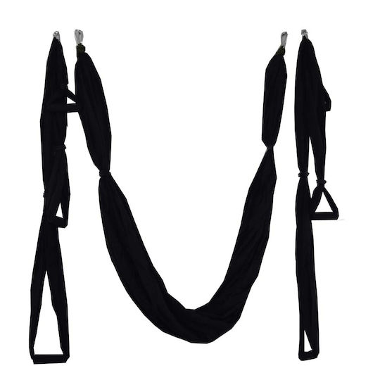 Kepeak Πανί Aerial Yoga 2.43x1.49μ. με Λαβές Μαύρο
