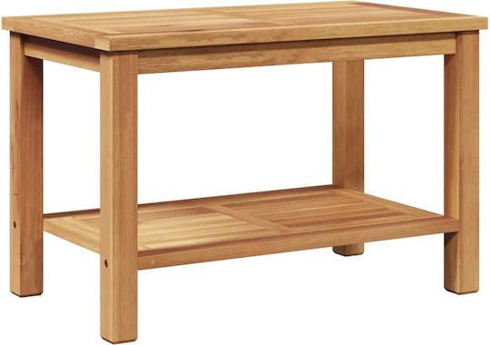 Garten- und Terrassentisch für Kleine Außenräume aus Teak Braun 70x40x45cm