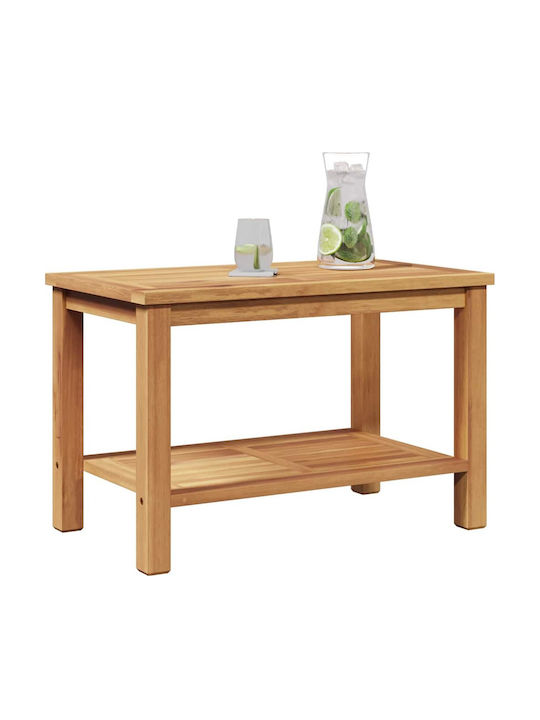 Sitting Room Table for Small Outdoor Spaces from Teak Brown 70x40x45cm