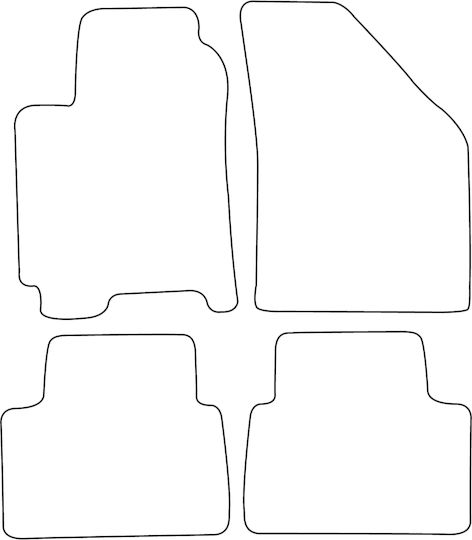 Set Covorașe Velur Potrivite Chevrolet Aveo Ii 2005-2011 Cu Margine Albastră