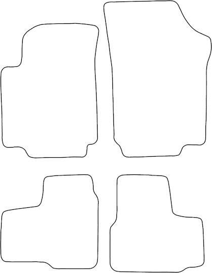 Set Velour Car Mats Fitting Volkswagen Up From 2012 Red Edging