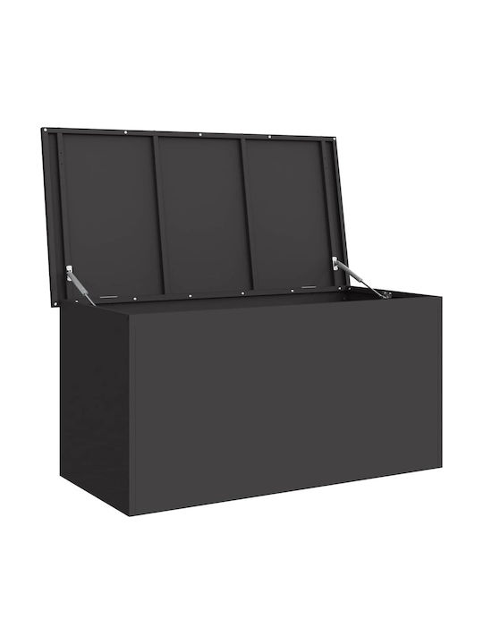 vidaXL Cutie de depozitare pentru exterior Metalic Negru L100xW50.5xH50buc