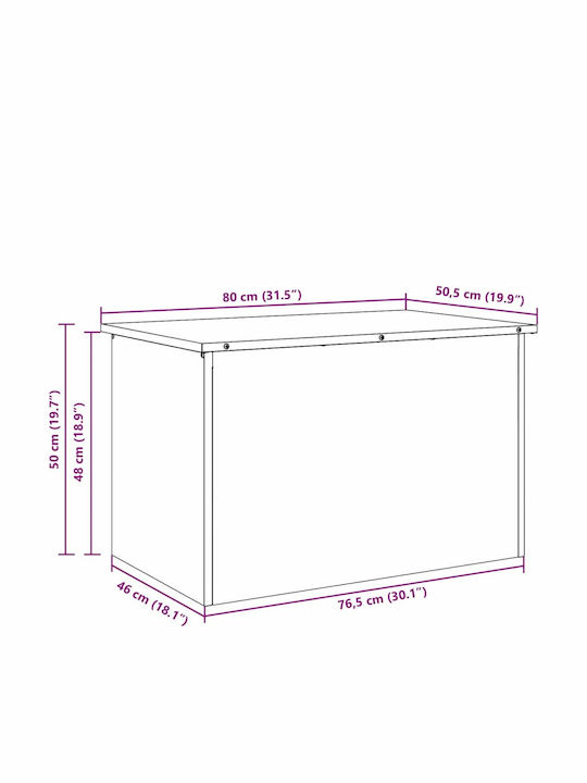 vidaXL Outdoor Storage Box White L80xW50.5xH50cm