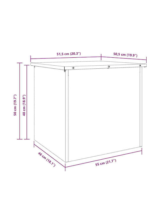 vidaXL Outdoor Storage Box White L55xW50.5xH50cm
