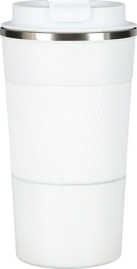 Nils Stainless Steel Thermos Bottle 510ml White with Handle