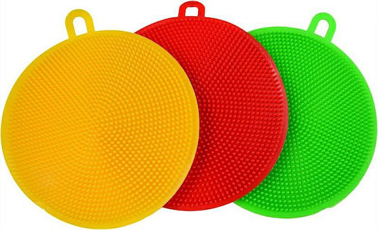 Vespero Set Bureți de bucătărie Plăci Silicon cu mâner Verzi 3buc