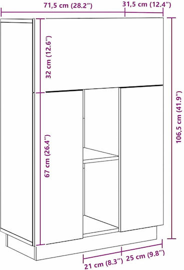 Computer Büro Holz Grey Concrete 71.5x31.5x106.5cm