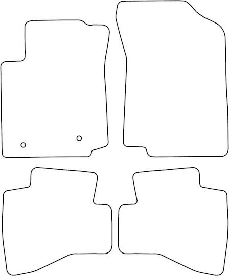 Set Velour Mats Fitting Citroen C1 Ii 2014-2022 Red Edging