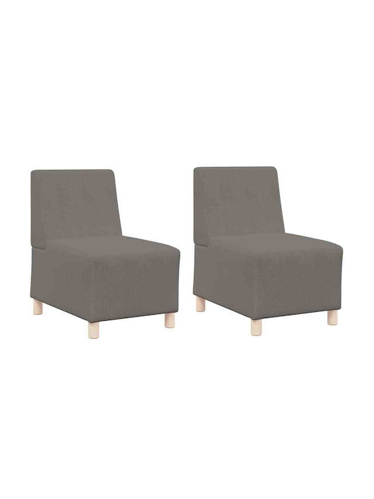 Vidaxl Living Room Seat 2 Pcs Light Gray 55 X 74 X 82 Cm Velvet