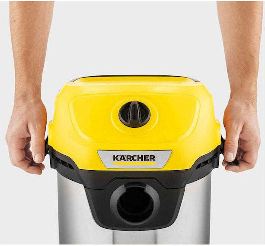 Karcher WD 3 S V-17/6/20 Car Aspirator Lichide / Solide 1000W cu Inoxidabil Recipient 17lt