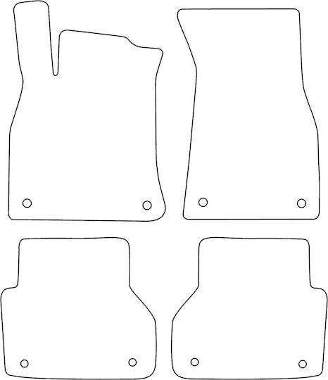 Set Velour Mats Matching Audi A6 V C8 Avant 2018 Black Edging