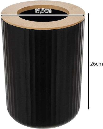Set Accesorii Pentru Baie Din Bambus Negru 6 Bucăți