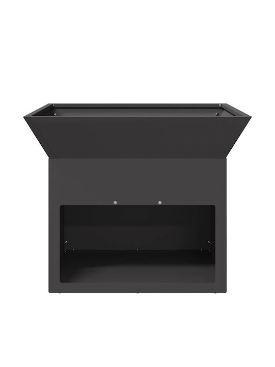 vidaXL Kamin Draußen Metallisch Schwarz 50x50x40cm