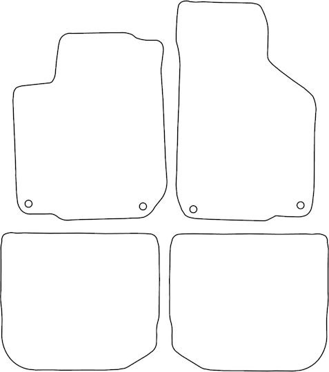 Set Velour Mats Fitting Volkswagen New Beetle 1997-2010 Blue Edging