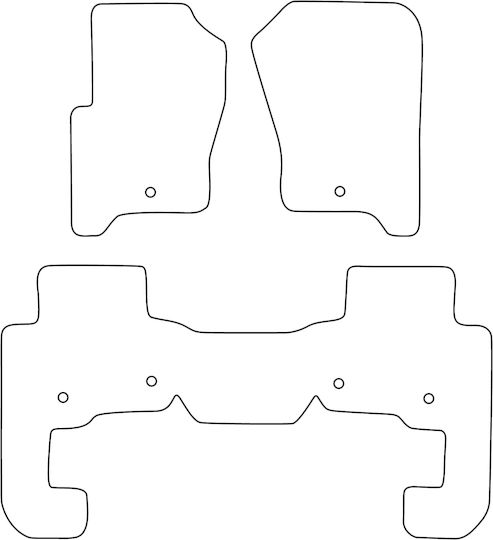 Set Veloursmatten Für Land Rover Discovery III 2004-2009 5-Sitzer Blaue Kante