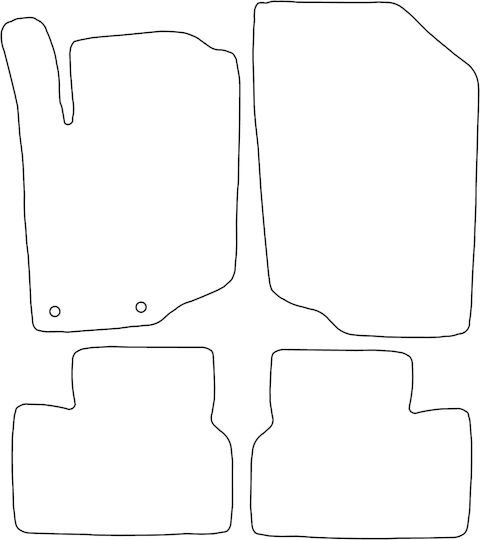 Set Veloursmatten Für Peugeot 207 2006-2012 Blaue Kante