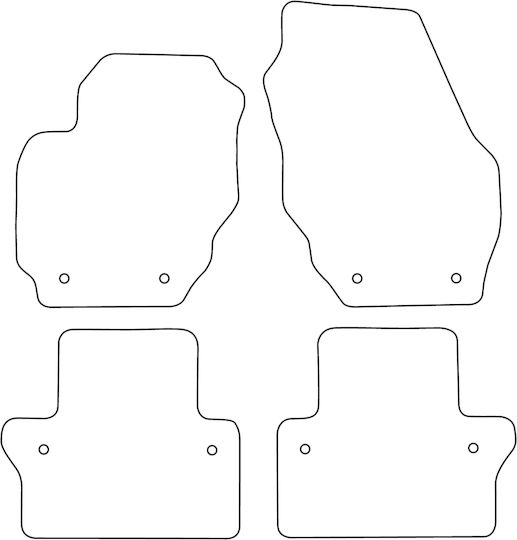 Set Velour Mats Matching Volvo S80 Ii 2006-2016 Black Edging