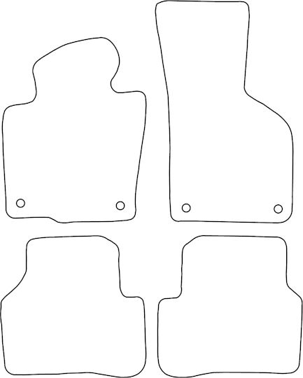 Set Velour Mats Matching Volkswagen Passat Cc 2008-2012 Blue Edging