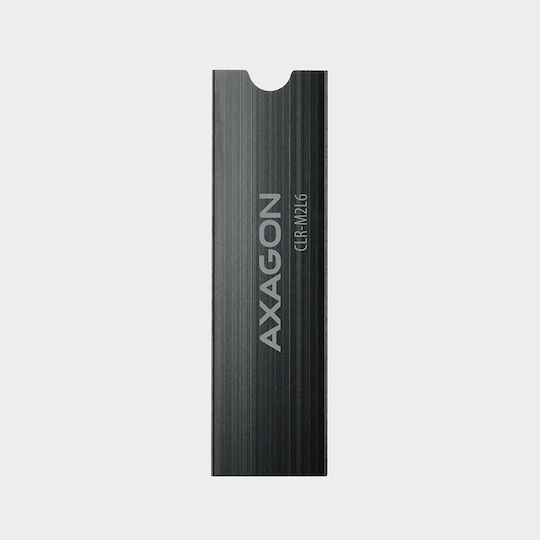 Axagon M.2 SSD-Kühlung 80mm SSD ALU Gehäuse Silikon-Wärmepads Höhe 6mm Schwarz