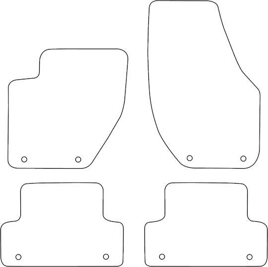 Set Velour Mats Matching Volvo V40 Ii 2012-2019 Blue Edging
