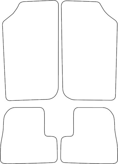 Set Covorașe Velur Potrivite Peugeot 206 Cc 1998-2009 Margine Albastră