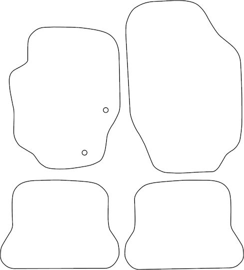 Set Covorașe Velur Potrivite Peugeot 307 Cc Lift 2005-2008 Margine Albastră