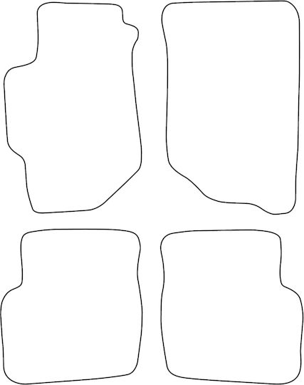 Set Covorașe Auto Velur Honda Accord Vi 1996-2002 Margine Neagră