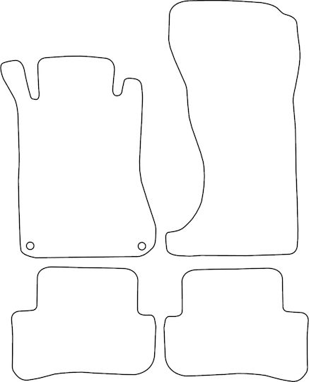 Velour Carpet Car Mats Set Front and Back Mercedes-Benz C Class W203 4Matic 2000-2006 Red Raised Sides