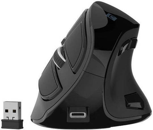 Natec Euphonie Pro Ασύρματο Εργονομικό Bluetooth Vertical Ποντίκι Μαύρο