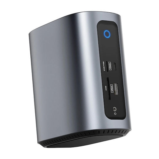BlitzWolf USB-C Docking Station with HDMI/DisplayPort 4K PD Ethernet and Support for 3 Monitors Gray (BW-TH15)