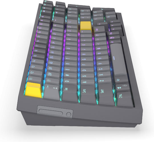 Endorfy EY5A124 Ασύρματο Gaming Μηχανικό Πληκτρολόγιο με Gateron Yellow διακόπτες και RGB φωτισμό (Αγγλικό US) Γκρι