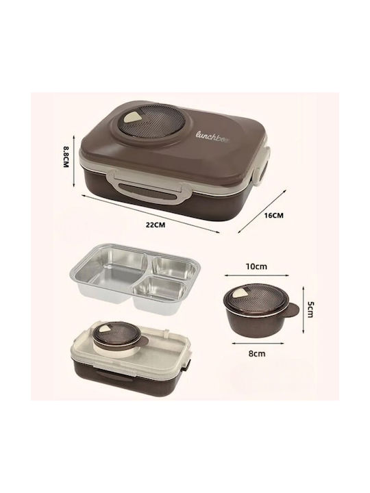 Uncle George Microwave Plastic Lunch Box Brown 1300ml