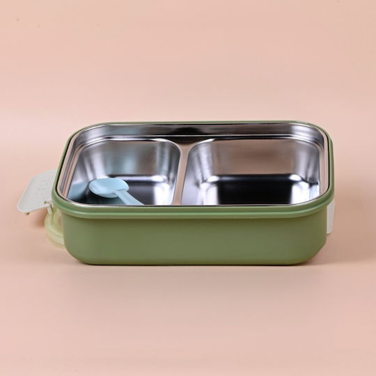 Uncle George Cutie pentru Mâncare Plastic Verde Potrivit pentru Cuptor cu Microunde 1100ml 1buc