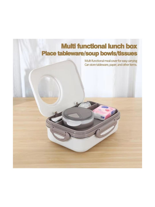 Uncle George Microwave Plastic Lunch Box Brown 1300ml