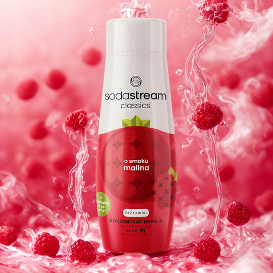 Sodastream Syrup Σόδα Raspberry με Ανθρακικό, Χωρίς Ζάχαρη σε Κουτί 2x250ml