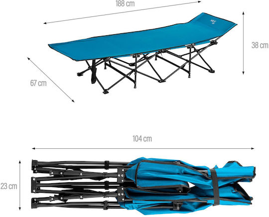 Foldable Guest Bed Without Mattress Single Blue 188x67x38cm