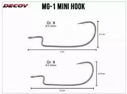 Decoy Mg‑1 Mini Fishing Hook Offset – Ultra‑fine Offset Rockfish & Microworm Rigs No6