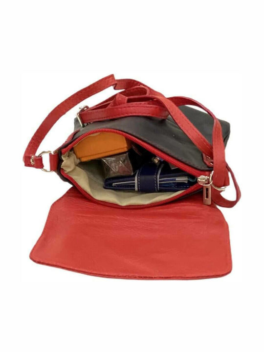 Leather Women's Bag Backpack Black / Red