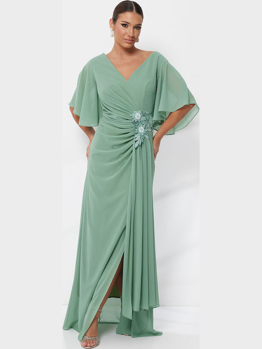 Maxi Dress for Wedding Christening Green