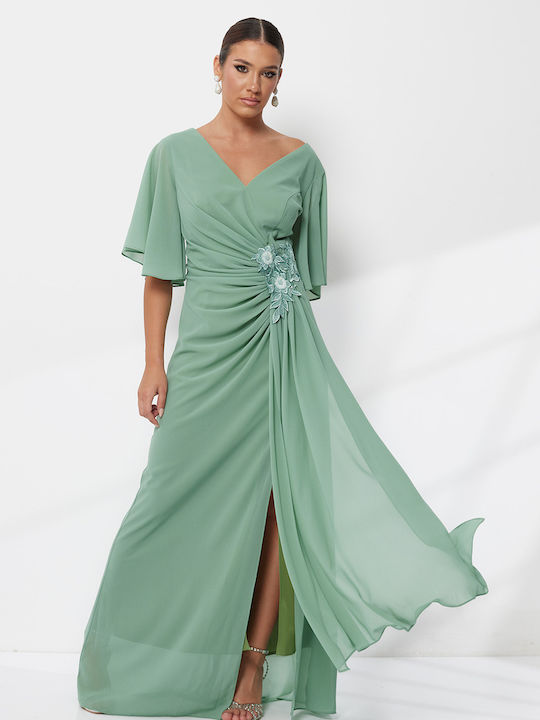 Maxi Dress for Wedding Christening Green