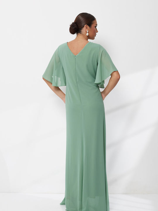 Maxi Dress for Wedding Christening Green