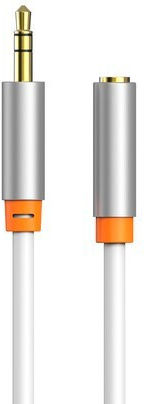 Cabletime 3,5mm Klinkenkabel mit 3,5mm Buchse Weiß 1,5m mit Vergoldeten Anschlüssen