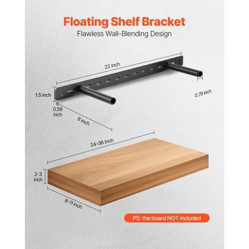 Vevor 2 Stück Regalhalter 22 Zoll 558,4 Mm Schwerlast Floating Regalhalter