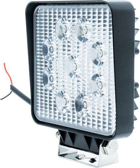 Led Work Lamp 27w Square 12/24v 6000k Cool White R10 R23