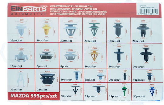 Dedicated Clips Fasteners Mazda Set 393 Pcs
