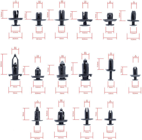 Set Car Clips Clamps Pins 630 Pieces Installation Tools