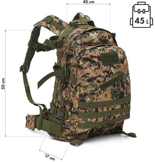 Nils Military Backpack Backpack made of Polyester Khaki 45lt
